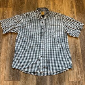 Gunnison Creek Outfitters Shirt Short Sleeves Button Down Checked SZ XXL Preppy